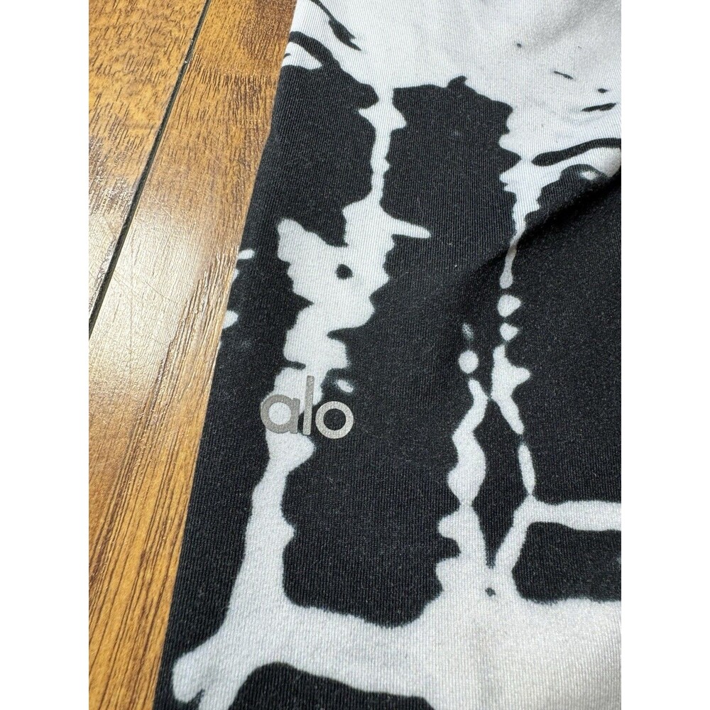 Alo Airbrush Tie Dye Legging XS White - Black Yoga Pilates Athletic - Picture 4 of 7
